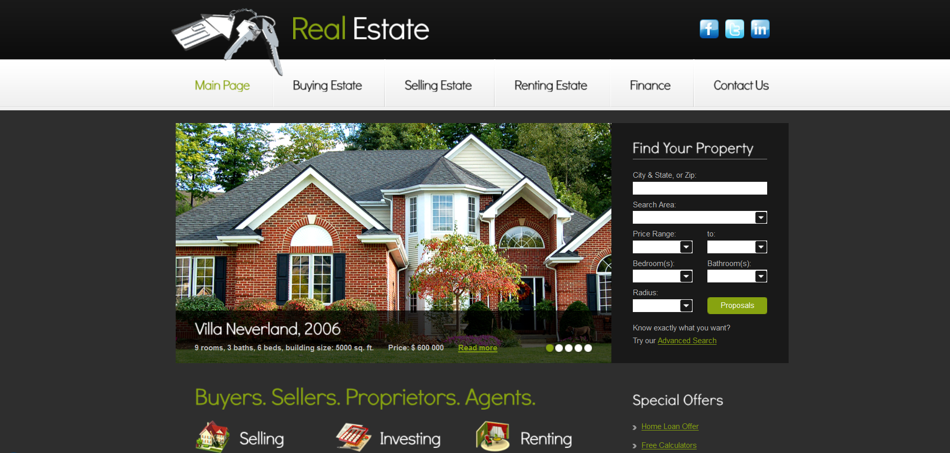 Шаблон сайта Недвижимость №109